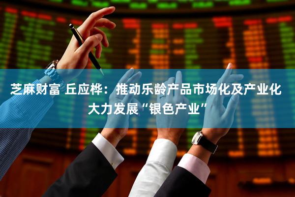 芝麻财富 丘应桦：推动乐龄产品市场化及产业化 大力发展“银色产业”